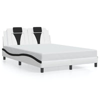 Giroletto Viana senza Materasso-Struttura Letto Nero e Bianco 120x200 cm in Similpelle 305693
