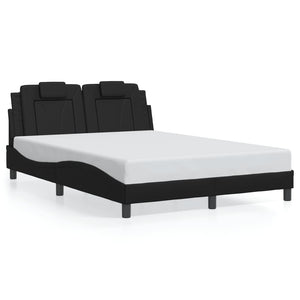 Giroletto Viana senza Materasso-Struttura Letto Nero 140x190 cm in Similpelle