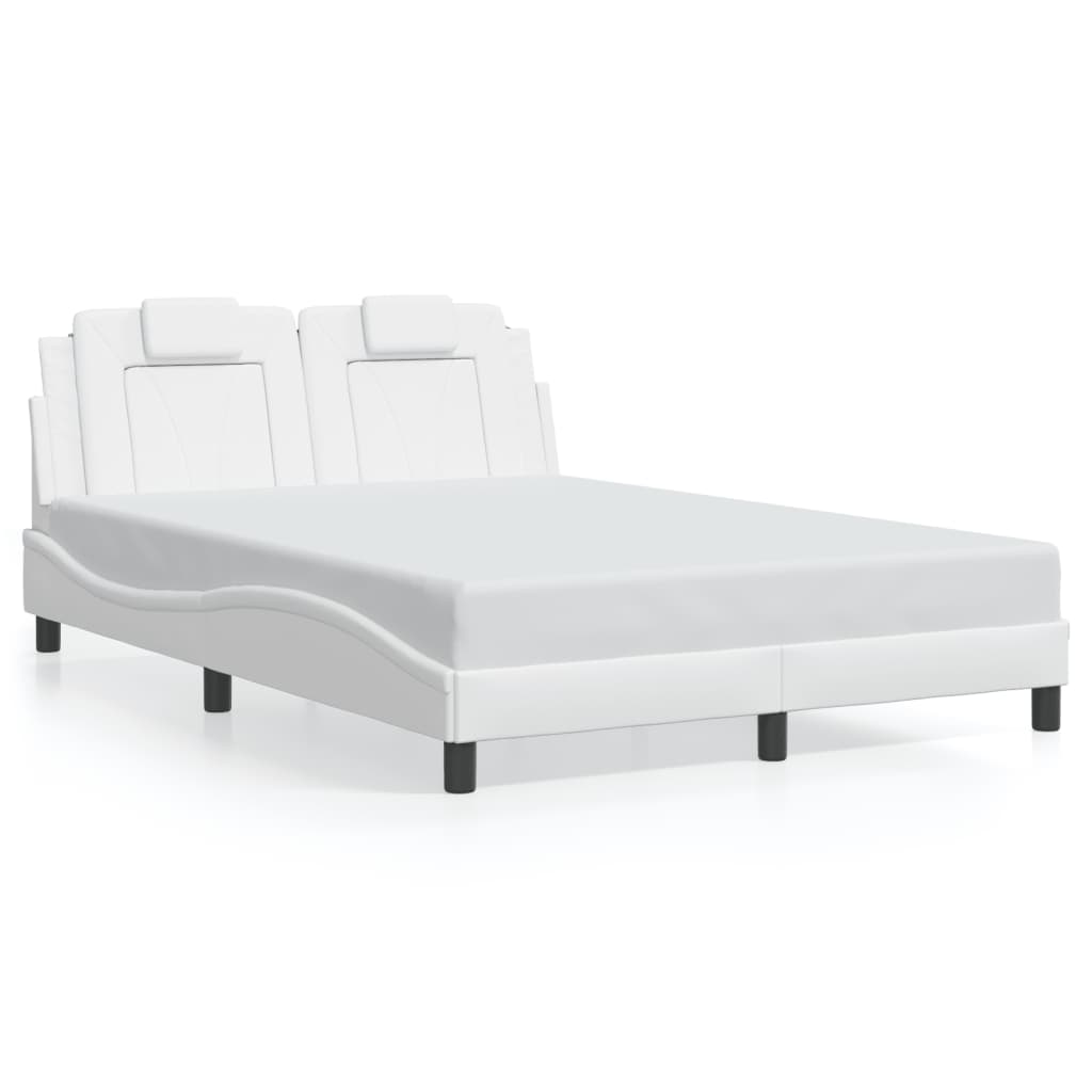 Giroletto Viana senza Materasso-Struttura Letto Bianco 140x190 cm in Similpelle