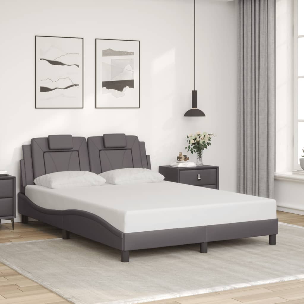Giroletto Viana senza Materasso-Struttura Letto Crema 140x190 cm in Similpelle