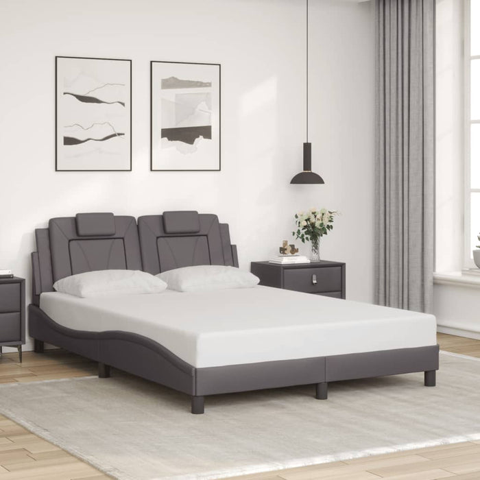 Giroletto Viana senza Materasso-Struttura Letto Crema 140x190 cm in Similpelle