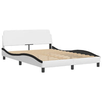 Giroletto Viana senza Materasso-Struttura Letto Bianco e Nero 140x190 cm in Similpelle