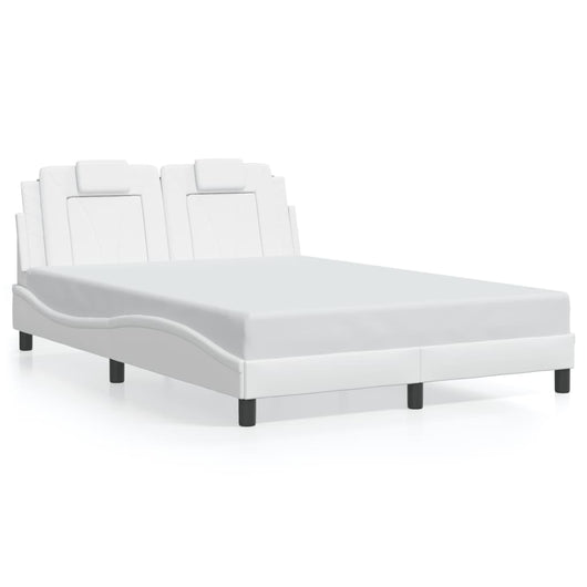 Giroletto Viana senza Materasso-Struttura Letto Bianco 140x200 cm in Similpelle