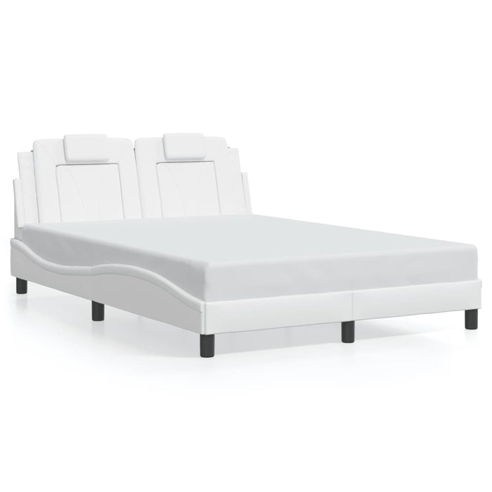 Giroletto Viana senza Materasso-Struttura Letto Bianco 140x200 cm in Similpelle