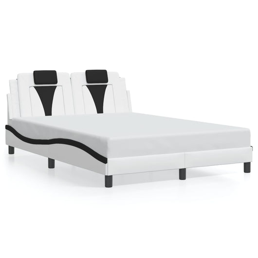 Giroletto Viana senza Materasso-Struttura Letto Nero e Bianco 140x200 cm in Similpelle 759649