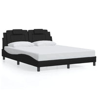 Giroletto Viana senza Materasso-Struttura Letto Nero 160x200 cm in Similpelle