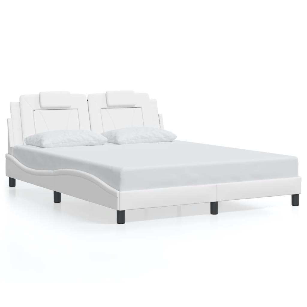 Giroletto Viana senza Materasso-Struttura Letto Bianco 160x200 cm in Similpelle