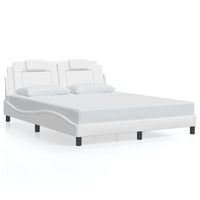 Giroletto Viana senza Materasso-Struttura Letto Bianco 160x200 cm in Similpelle