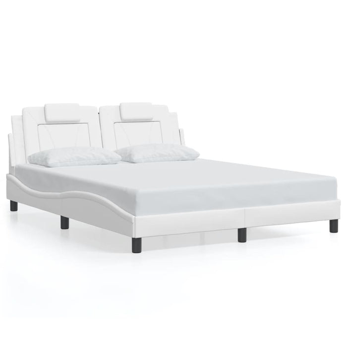 Giroletto Viana senza Materasso-Struttura Letto Bianco 160x200 cm in Similpelle