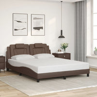 Giroletto Viana senza Materasso-Struttura Letto Marrone 160x200 cm in Similpelle