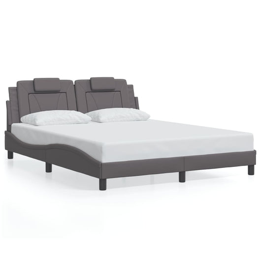 Giroletto Viana senza Materasso-Struttura Letto Grigio 160x200 cm in Similpelle