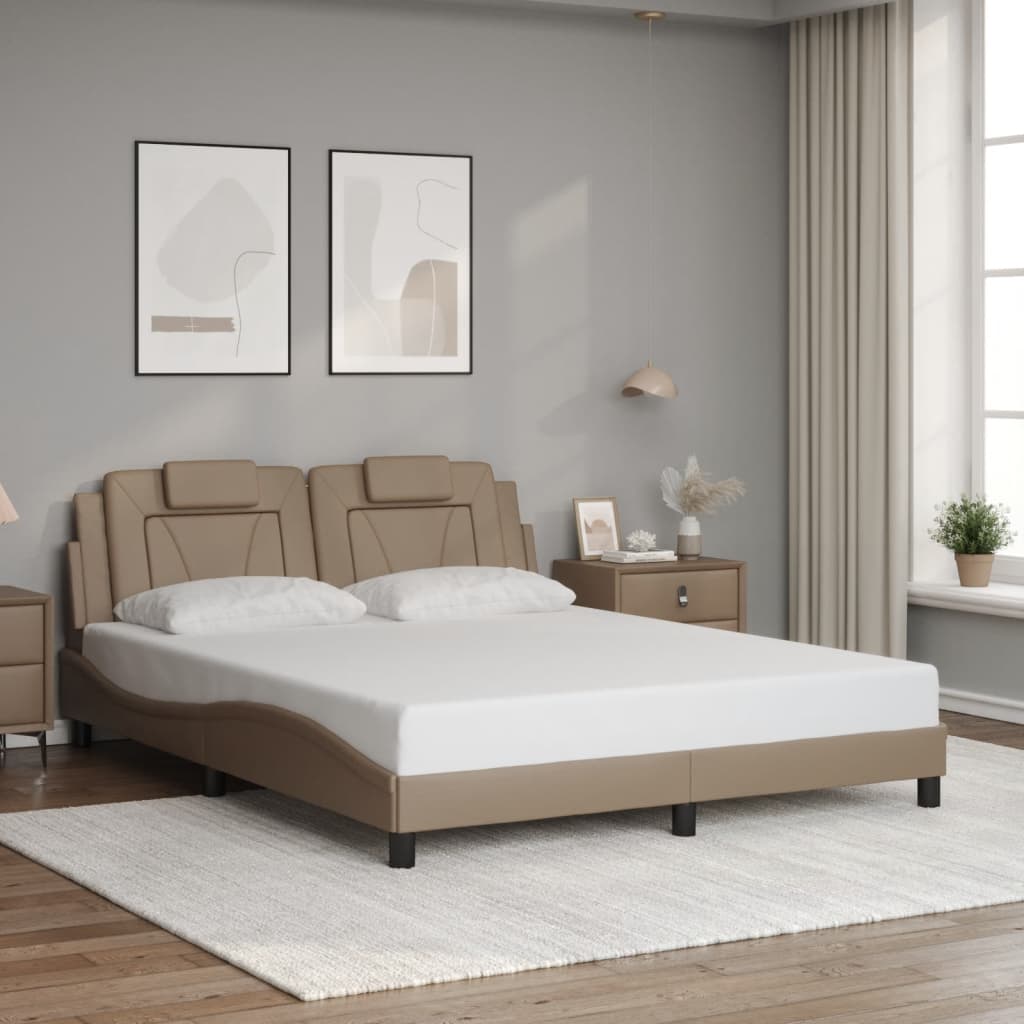 Giroletto Viana senza Materasso-Struttura Letto Cappuccino 160x200 cm in Similpelle