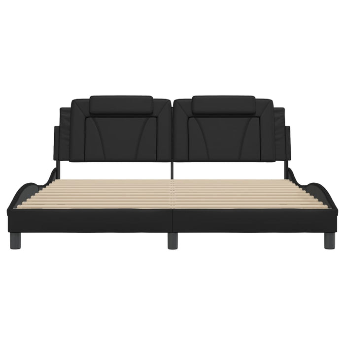 Giroletto Viana senza Materasso Nero 180x200 cm in Similpelle 3208110