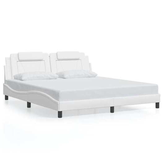 Giroletto Viana senza Materasso-Struttura Letto Bianco 180x200 cm in Similpelle
