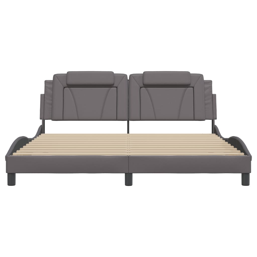 Giroletto Viana senza Materasso Grigio 180x200 cm in Similpelle 3208113