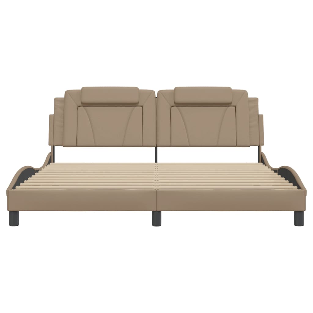 Giroletto Viana senza Materasso Cappuccino 180x200 cm in Similpelle 3208114