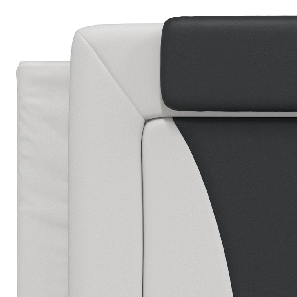 Giroletto Viana senza Materasso-Struttura Letto Bianco e Nero 180x200 cm in Similpelle