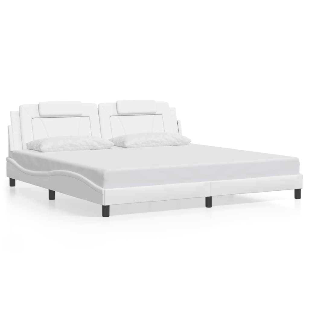 Giroletto Viana senza Materasso-Struttura Letto Bianco 200x200 cm in Similpelle