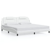 Giroletto Viana senza Materasso-Struttura Letto Bianco 200x200 cm in Similpelle