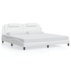 Giroletto Viana senza Materasso-Struttura Letto Bianco 200x200 cm in Similpelle
