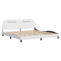 Giroletto Viana senza Materasso-Struttura Letto Bianco 200x200 cm in Similpelle