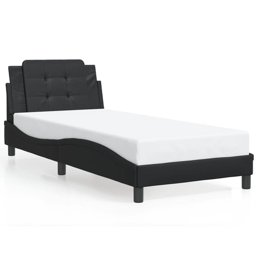 Giroletto senza Materasso-Struttura Letto Zadar Nero 90x190 cm in Similpelle 125768