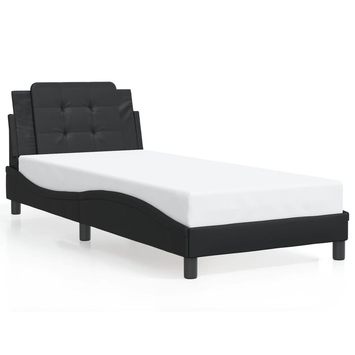Giroletto senza Materasso-Struttura Letto Zadar Nero 90x190 cm in Similpelle 125768
