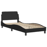 Giroletto senza Materasso-Struttura Letto Zadar Nero 90x190 cm in Similpelle 125768