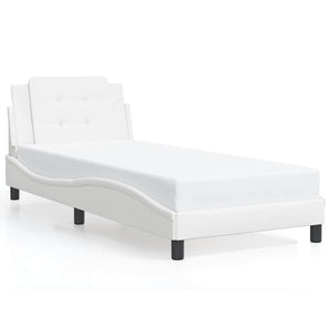 Giroletto senza Materasso-Struttura Letto Zadar Bianco 90x190 cm in Similpelle 125459