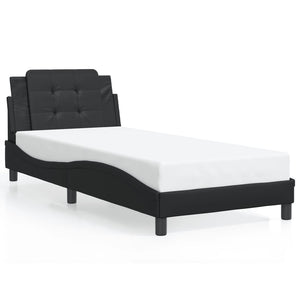 Giroletto senza Materasso-Struttura Letto Zadar Nero 90x200 cm in Similpelle 632308