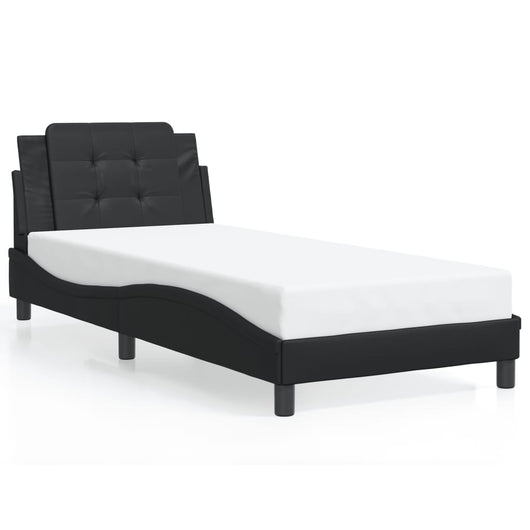 Giroletto senza Materasso-Struttura Letto Zadar Nero 90x200 cm in Similpelle 632308