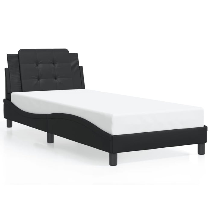 Giroletto senza Materasso-Struttura Letto Zadar Nero 90x200 cm in Similpelle 632308