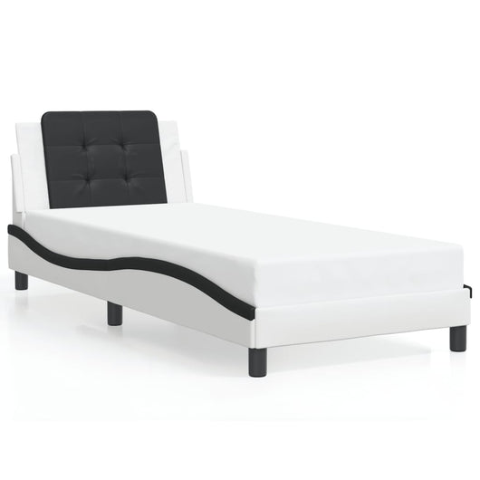 Giroletto senza Materasso-Struttura Letto Zadar Nero e Bianco 100x200 cm in Similpelle 317587