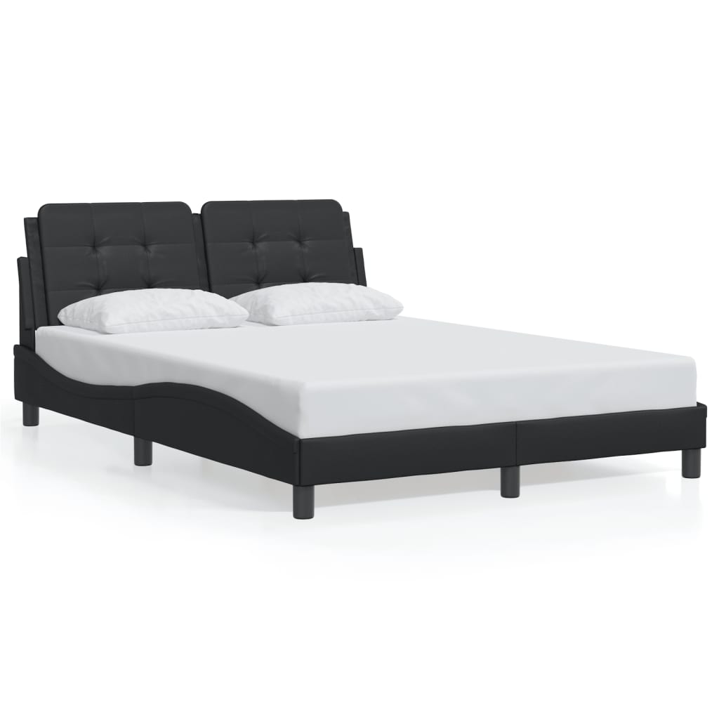 Giroletto senza Materasso-Struttura Letto Zadar Nero 140x190 cm in Similpelle