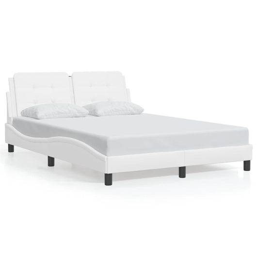 Giroletto senza Materasso-Struttura Letto Zadar Bianco 140x190 cm in Similpelle