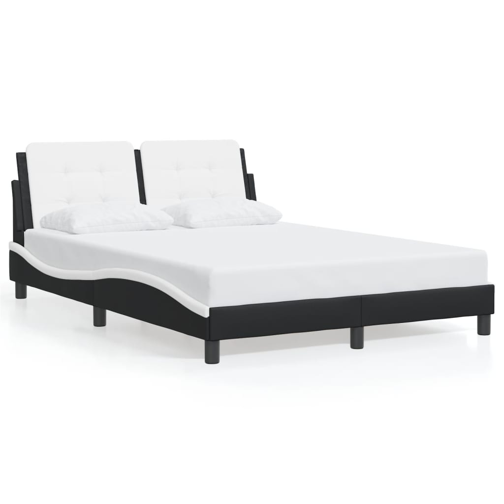Giroletto senza Materasso-Struttura Letto Zadar Nero e Bianco 140x190 cm in Similpelle