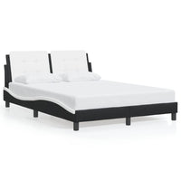 Giroletto senza Materasso-Struttura Letto Zadar Nero e Bianco 140x190 cm in Similpelle