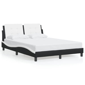 Giroletto senza Materasso-Struttura Letto Zadar Nero e Bianco 140x190 cm in Similpelle