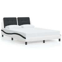 Giroletto senza Materasso-Struttura Letto Zadar Bianco e Nero 140x190 cm in Similpelle