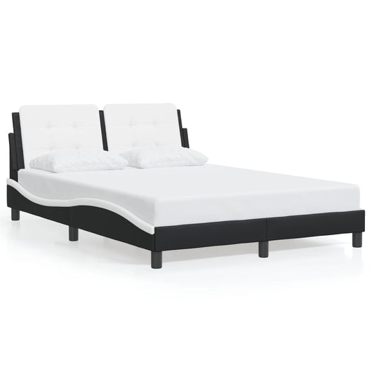Giroletto senza Materasso-Struttura Letto Zadar Nero e Bianco 140x200 cm in Similpelle 597840