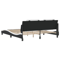 Giroletto senza Materasso-Struttura Letto Zadar Nero e Bianco 180x200 cm in Similpelle