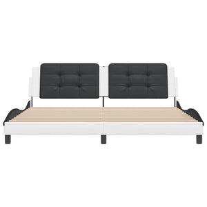 Giroletto senza Materasso Zadar Bianco e Nero 200x200 cm in Similpelle 3208211