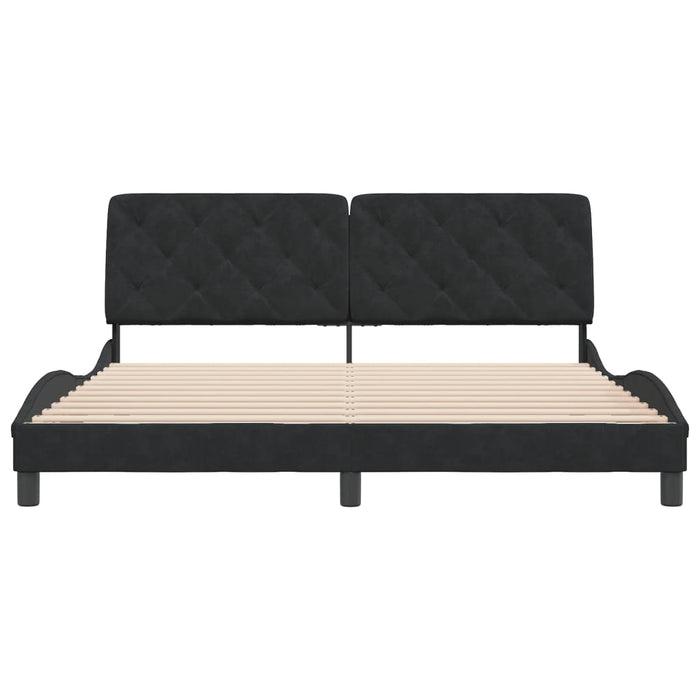 Giroletto senza Materasso Nero 180x200 cm in Velluto 3208253