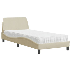 Letto con Materasso Dover Crema 80x200 cm in Tessuto 3208289