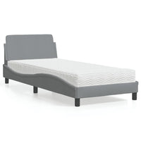 Letto con Materasso Dover Grigio Chiaro 90x190 cm in Tessuto 3208304