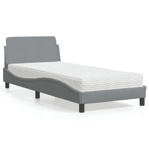 Letto con Materasso Dover Grigio Chiaro 90x190 cm in Tessuto 3208304