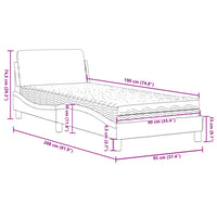 vidaXL Letto con Materasso Marrone Scuro 90x190 cm in Tessuto