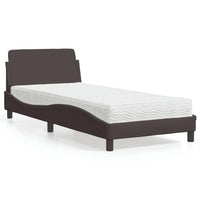 vidaXL Letto con Materasso Marrone Scuro 90x190 cm in Tessuto