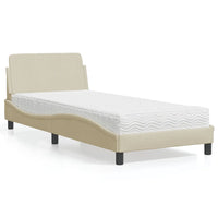 Letto con Materasso Dover Crema 90x190 cm in Tessuto 3208309