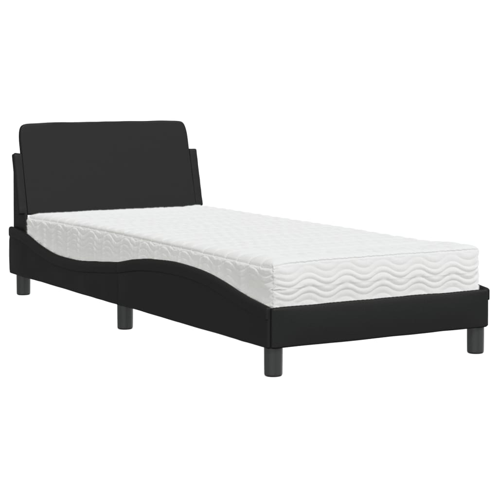 Letto con Materasso Dover Nero 90x190 cm in Similpelle 3208317